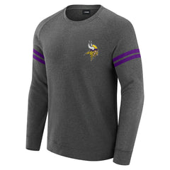 Minnesota Vikings J. Palmer Players Lounge Raglan Tri-Blend Sweatshirt Dark Heather Gray | NFL