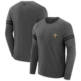 New Orleans Saints J. Palmer Players Lounge Raglan Tri-Blend Sweatshirt Dark Heather Gray | NFL