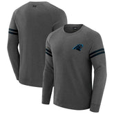 Carolina Panthers J. Palmer Players Lounge Raglan Tri-Blend Sweatshirt Dark Heather Gray | NFL