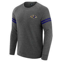 Baltimore Ravens J. Palmer Players Lounge Raglan Tri-Blend Sweatshirt Dark Heather Gray | NFL