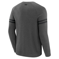 Pittsburgh Steelers J. Palmer Players Lounge Raglan Tri-Blend Sweatshirt Dark Heather Gray | NFL