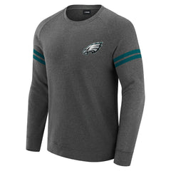 Philadelphia Eagles J. Palmer Players Lounge Raglan Tri-Blend Sweatshirt Dark Heather Gray | NFL