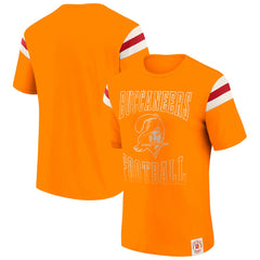 Tampa Bay Buccaneers Darius Rucker Collection Distressed Throwback Shoulder Stripe T-Shirt Orange | Fanatics
