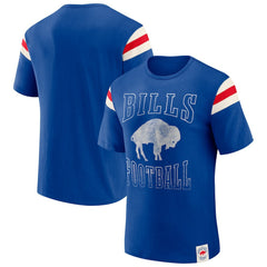 Buffalo Bills Darius Rucker Collection Distressed Throwback Shoulder Stripe T-Shirt Royal | Fanatics