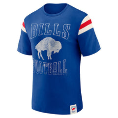 Buffalo Bills Darius Rucker Collection Distressed Throwback Shoulder Stripe T-Shirt Royal | Fanatics