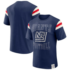 New York Giants Darius Rucker Collection Distressed Throwback Shoulder Stripe T-Shirt Royal | Fanatics