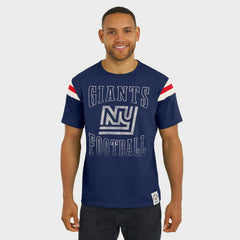 New York Giants Darius Rucker Collection Distressed Throwback Shoulder Stripe T-Shirt Royal | Fanatics
