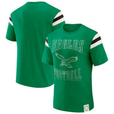 Philadelphia Eagles Darius Rucker Collection Distressed Throwback Shoulder Stripe T-Shirt Kelly Green | Fanatics
