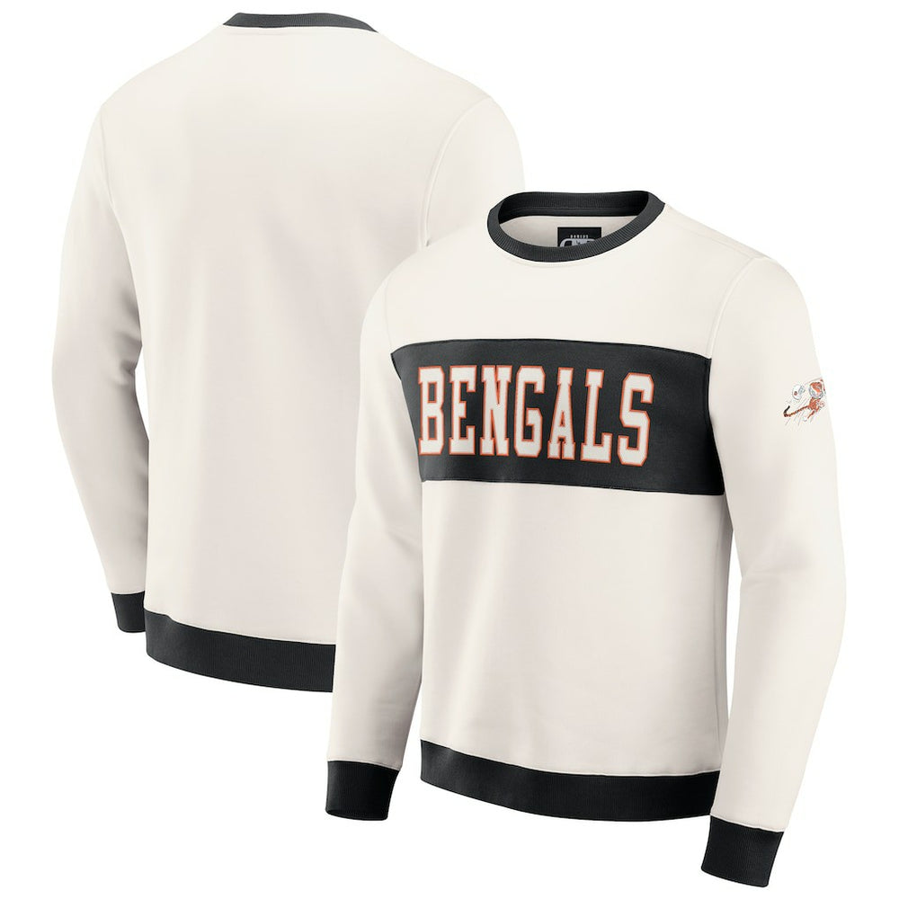 Cincinnati Bengals Darius Rucker Collection Colorblock Pullover Sweatshirt Cream | Fanatics