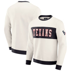 Houston Texans Darius Rucker Collection Colorblock Pullover Sweatshirt Cream | Fanatics