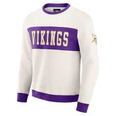 Minnesota Vikings Darius Rucker Collection Colorblock Pullover Sweatshirt Cream | Fanatics