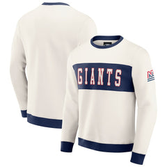 New York Giants Darius Rucker Collection Colorblock Pullover Sweatshirt Cream | Fanatics
