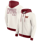 Washington Commanders Darius Rucker Collection Distressed Graphics Full-Zip Hoodie Cream | Fanatics