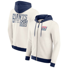 New York Giants Darius Rucker Collection Distressed Graphics Full-Zip Hoodie Cream | Fanatics