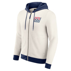 New York Giants Darius Rucker Collection Distressed Graphics Full-Zip Hoodie Cream | Fanatics