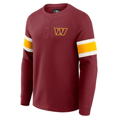 Washington Commanders Darius Rucker Collection Waffle-Knit Raglan Long Sleeve Henley T-Shirt Burgundy | Fanatics