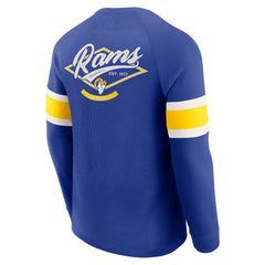 Los Angeles Rams Darius Rucker Collection Waffle-Knit Raglan Long Sleeve Henley T-Shirt Royal | Fanatics