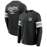 Las Vegas Raiders Darius Rucker Collection Waffle-Knit Raglan Long Sleeve Henley T-Shirt Black | Fanatics