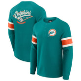Miami Dolphins Darius Rucker Collection Waffle-Knit Raglan Long Sleeve Henley T-Shirt Aqua | Fanatics