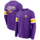 Minnesota Vikings Darius Rucker Collection Waffle-Knit Raglan Long Sleeve Henley T-Shirt Purple | Fanatics