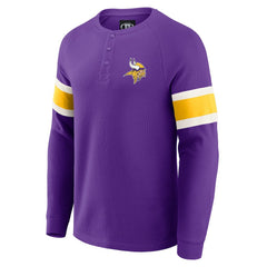 Minnesota Vikings Darius Rucker Collection Waffle-Knit Raglan Long Sleeve Henley T-Shirt Purple | Fanatics
