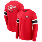 San Francisco 49ers Darius Rucker Collection Waffle-Knit Raglan Long Sleeve Henley T-Shirt Scarlet | Fanatics