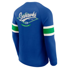 Seattle Seahawks Darius Rucker Collection Waffle-Knit Raglan Long Sleeve Henley T-Shirt College Navy | Fanatics