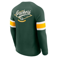 Green Bay Packers Darius Rucker Collection Waffle-Knit Raglan Long Sleeve Henley T-Shirt Green | Fanatics