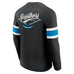 Carolina Panthers Darius Rucker Collection Waffle-Knit Raglan Long Sleeve Henley T-Shirt Black | Fanatics