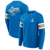 Detroit Lions Darius Rucker Collection Waffle-Knit Raglan Long Sleeve Henley T-Shirt Blue | Fanatics