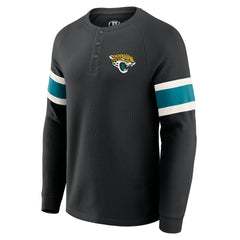 Jacksonville Jaguars Darius Rucker Collection Waffle-Knit Raglan Long Sleeve Henley T-Shirt Black | Fanatics