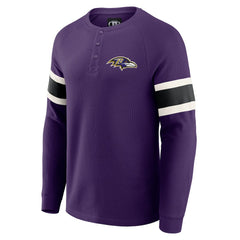 Baltimore Ravens Darius Rucker Collection Waffle-Knit Raglan Long Sleeve Henley T-Shirt Purple | Fanatics