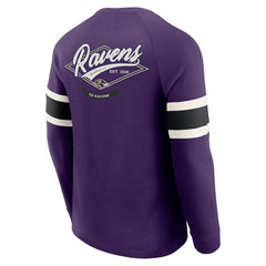 Baltimore Ravens Darius Rucker Collection Waffle-Knit Raglan Long Sleeve Henley T-Shirt Purple | Fanatics