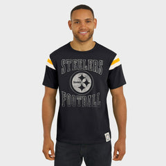 Pittsburgh Steelers Darius Rucker Collection Football Stripe Sleeve T-Shirt Black | Fanatics
