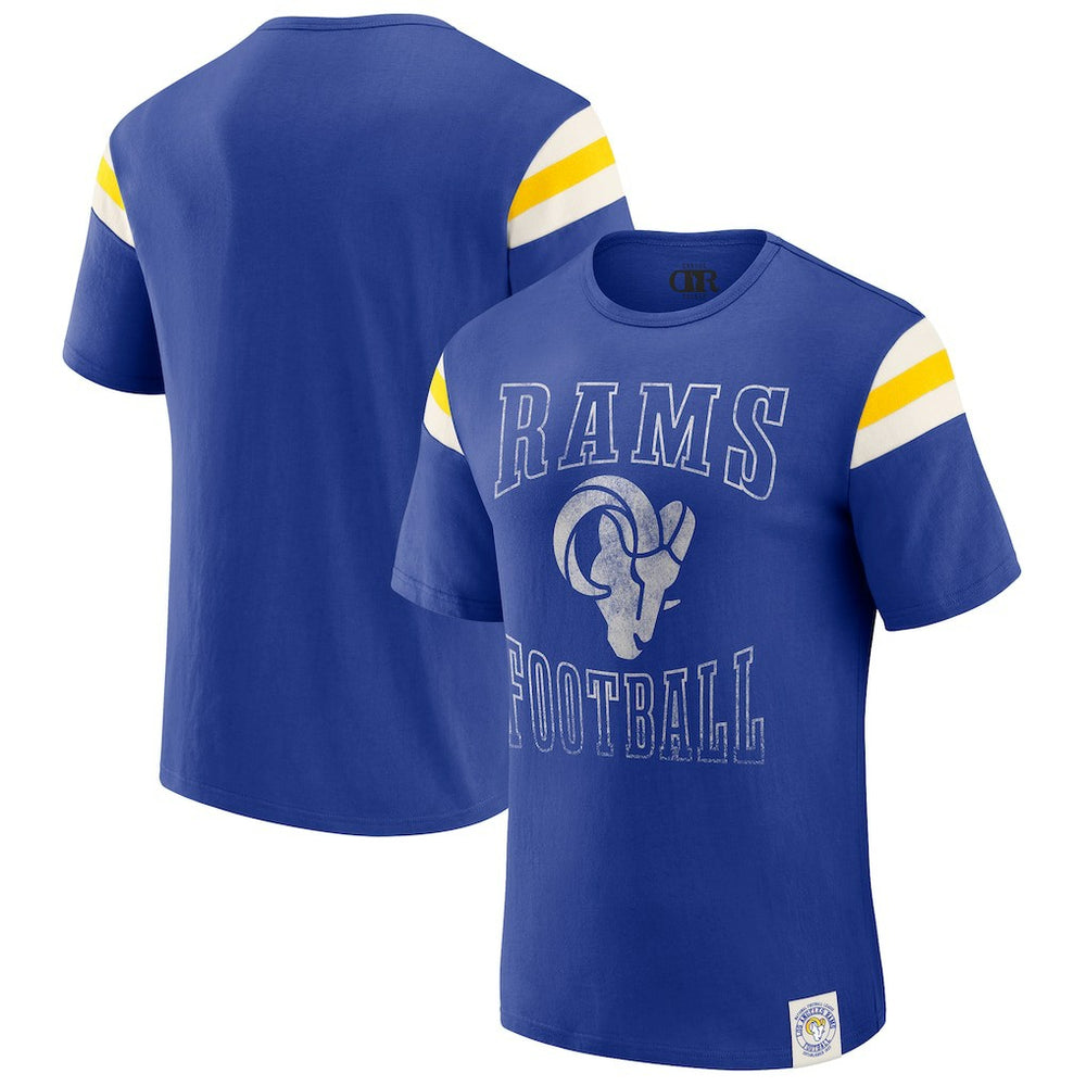 Los Angeles Rams Darius Rucker Collection Football Stripe Sleeve T-Shirt Royal | Fanatics