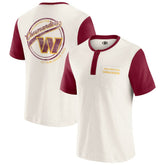 Washington Commanders Darius Rucker Collection Henley Colorblock Slub Pocket T-Shirt Cream | Fanatics