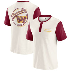 Washington Commanders Darius Rucker Collection Henley Colorblock Slub Pocket T-Shirt Cream | Fanatics