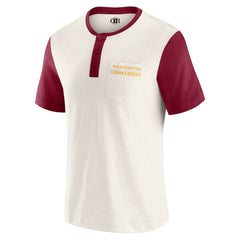 Washington Commanders Darius Rucker Collection Henley Colorblock Slub Pocket T-Shirt Cream | Fanatics