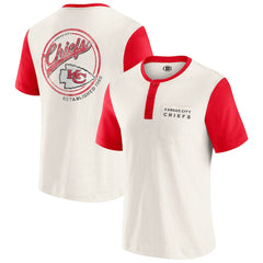 Kansas City Chiefs Darius Rucker Collection Henley Colorblock Slub Pocket T-Shirt Cream | Fanatics