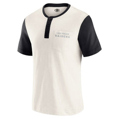 Las Vegas Raiders Darius Rucker Collection Henley Colorblock Slub Pocket T-Shirt Cream | Fanatics