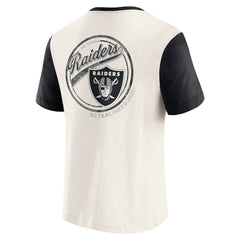 Las Vegas Raiders Darius Rucker Collection Henley Colorblock Slub Pocket T-Shirt Cream | Fanatics