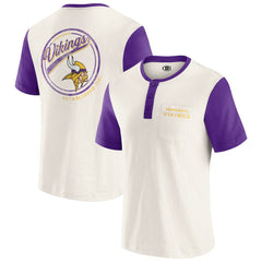 Minnesota Vikings Darius Rucker Collection Henley Colorblock Slub Pocket T-Shirt Cream | Fanatics