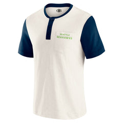 Seattle Seahawks Darius Rucker Collection Henley Colorblock Slub Pocket T-Shirt Cream | Fanatics