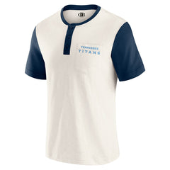 Tennessee Titans Darius Rucker Collection Henley Colorblock Slub Pocket T-Shirt Cream | Fanatics