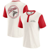 Atlanta Falcons Darius Rucker Collection Henley Colorblock Slub Pocket T-Shirt Cream | Fanatics