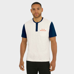 Denver Broncos Darius Rucker Collection Henley Colorblock Slub Pocket T-Shirt Cream | Fanatics