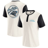 Carolina Panthers Darius Rucker Collection Henley Colorblock Slub Pocket T-Shirt Cream | Fanatics