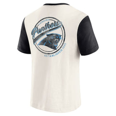 Carolina Panthers Darius Rucker Collection Henley Colorblock Slub Pocket T-Shirt Cream | Fanatics