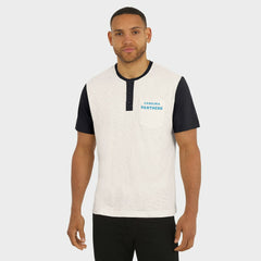 Carolina Panthers Darius Rucker Collection Henley Colorblock Slub Pocket T-Shirt Cream | Fanatics