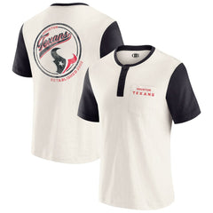 Houston Texans Darius Rucker Collection Henley Colorblock Slub Pocket T-Shirt Cream | Fanatics